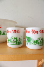 Vintage Hazel Atlas Milk White Egg Nog Bowl & Mug Set | Set Of 5