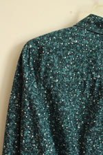 Architect Green and Navy Floral Printed Long Sleeve Button Down Shirt | L