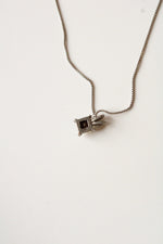 Sterling Silver square Clear Stone Necklace
