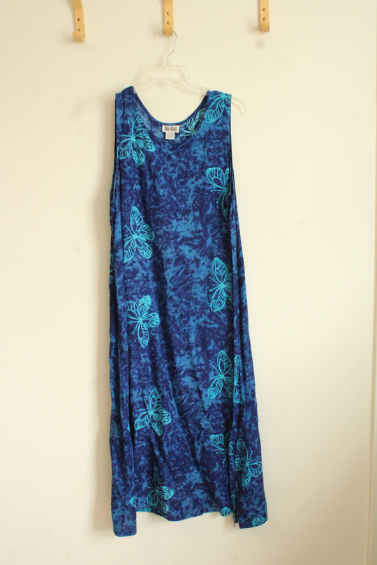DD's Blue Butterfly Printed Maxi Dress | L