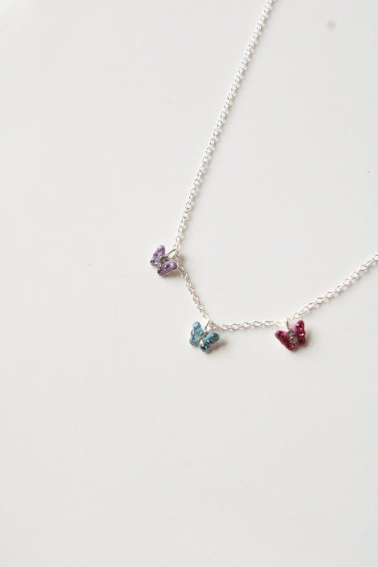 Butterfly Sterling Silver Girl's Necklace