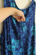DD's Blue Butterfly Printed Maxi Dress | L