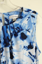 Calvin Klein Blue Floral Sleeveless Dress Top | S