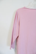 Hasting & Smith Light Pink Lace Neckline Top | M