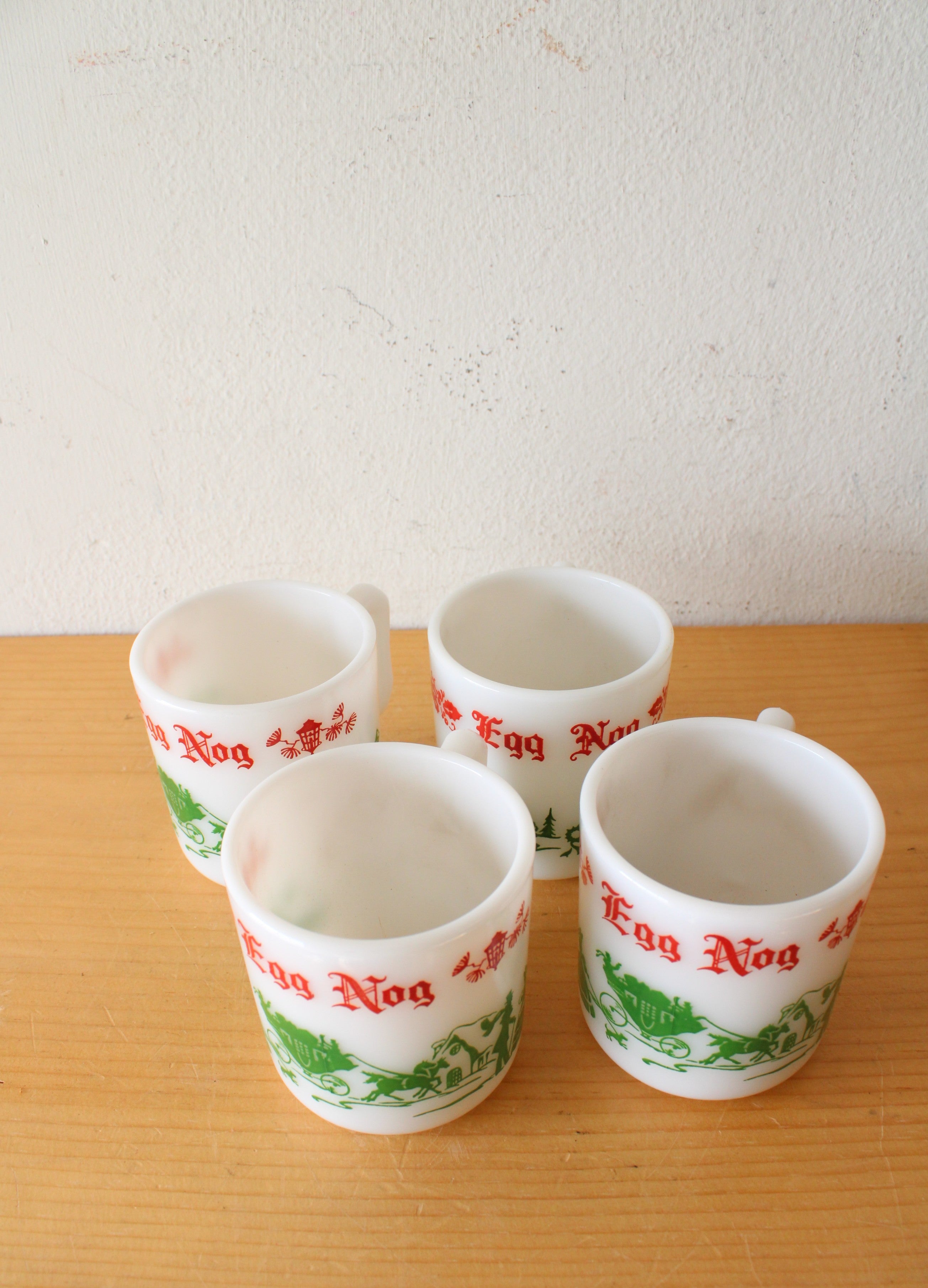 Vintage Hazel Atlas Milk White Egg Nog Bowl & Mug Set | Set Of 5