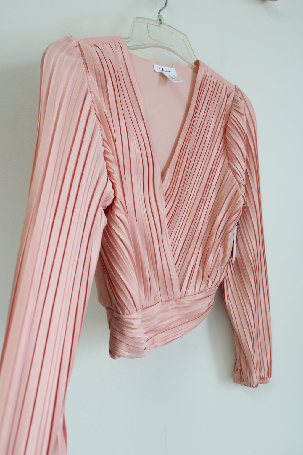 NEW Japna Pink Pleated Long Sleeved Top | S