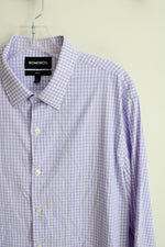 Bonobos Slim Fit Purple & White Checkered Button Down Shirt | L