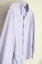 Bonobos Slim Fit Purple & White Checkered Button Down Shirt | L