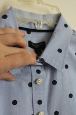 Talbots Blue Polka Dot Button Down Shirt | S-P