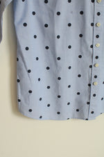 Talbots Blue Polka Dot Button Down Shirt | S-P
