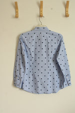 Talbots Blue Polka Dot Button Down Shirt | S-P
