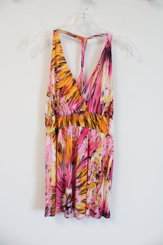 Topia Pink Orange Halter Neck Top | L