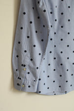 Talbots Blue Polka Dot Button Down Shirt | S-P