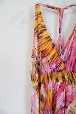 Topia Pink Orange Halter Neck Top | L