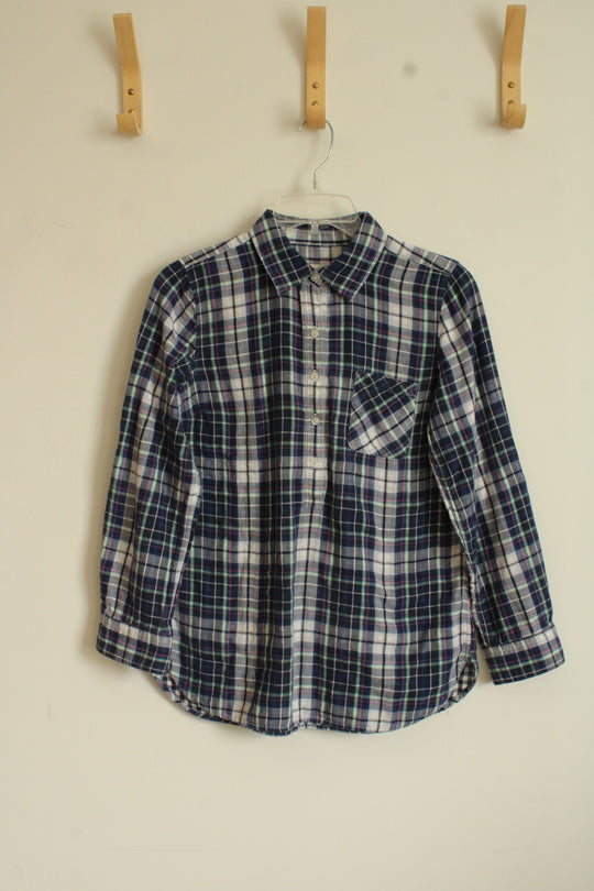 Talbot's Blue Green and Pink Plaid Button Down Shirt | S