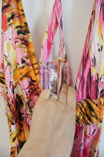 Topia Pink Orange Halter Neck Top | L