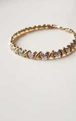 14K White & Yellow Gold Heart Link Bracelet