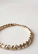 14K White & Yellow Gold Heart Link Bracelet