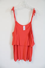 Time And Tru Coral Pink Ribbed Tank | XL