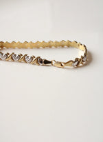 14K White & Yellow Gold Heart Link Bracelet