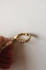 14K White & Yellow Gold Heart Link Bracelet