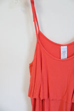 Time And Tru Coral Pink Ribbed Tank | XL