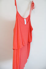 Time And Tru Coral Pink Ribbed Tank | XL