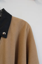 NEW New York & Company Tan Leather Trimmed Full Zip Cape | M/L