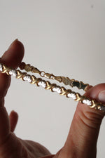 14K White & Yellow Gold Heart Link Bracelet