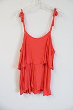 Time And Tru Coral Pink Ribbed Tank | XL