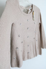 NEW Lauren Conrad Tan Knit Sequined Sweater | XS