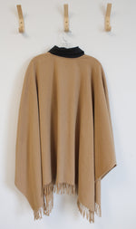 NEW New York & Company Tan Leather Trimmed Full Zip Cape | M/L
