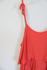 Time And Tru Coral Pink Ribbed Tank | XL