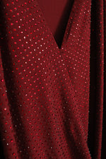 Sheri Bodell Red Rhinestone Wrap Spaghetti Strap Top | XS