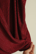 Sheri Bodell Red Rhinestone Wrap Spaghetti Strap Top | XS