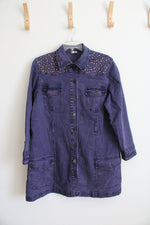 Diane Gilman Studded Purple Denim Dress | 1X
