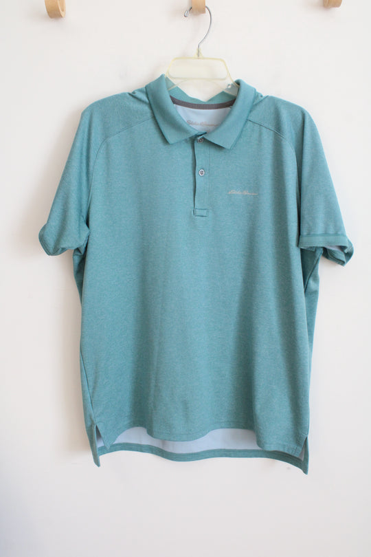 Eddie Bauer FreeDry Turquoise Polo Shirt | L