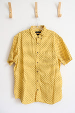 Banana Republic Slim Fit Yellow & Black Bee Patterned Button Down Shirt | XL