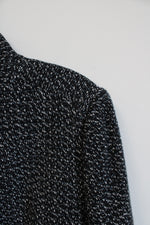 J.G. Hook Black and Cream Speckled Polyester Two Piece Blazer and Skirt | 12P