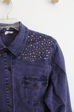 Diane Gilman Studded Purple Denim Dress | 1X
