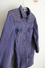 Diane Gilman Studded Purple Denim Dress | 1X