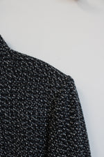 J.G. Hook Black and Cream Speckled Polyester Two Piece Blazer and Skirt | 12P