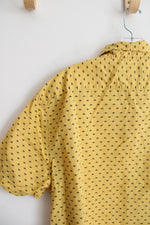 Banana Republic Slim Fit Yellow & Black Bee Patterned Button Down Shirt | XL