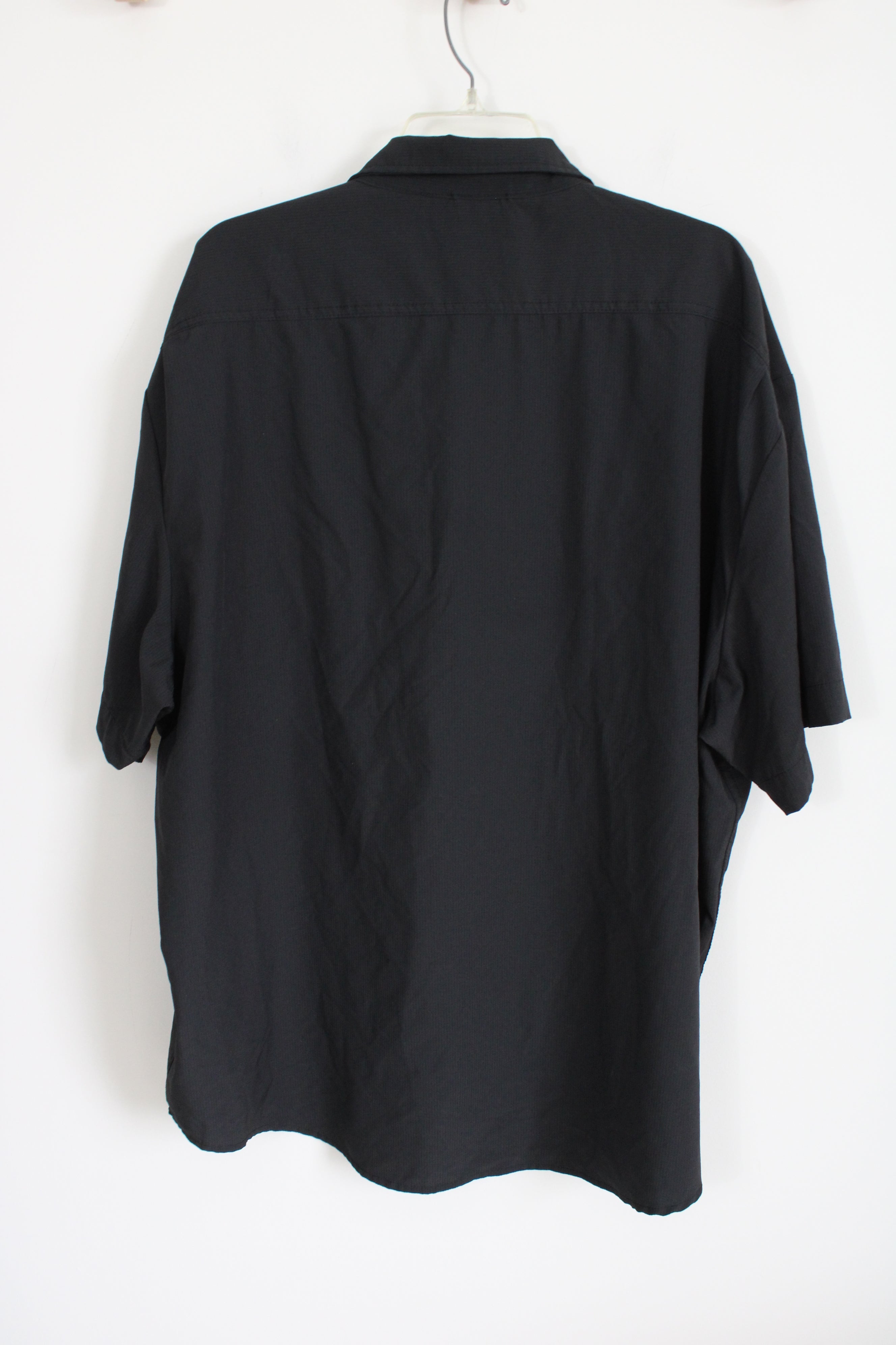 Kenneth Cole New York Regular fit Black Lightweight Short Sleeved Button Down Shirt | 4X