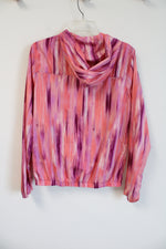 Forever 21 Pink Patterned Windbreaker Jacket | L