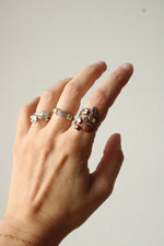 Gold Finish 925 Stacked Colorful Stone Ring | Size 7