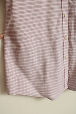 Chaps Pink Striped Long Sleeve Button Up Top | L