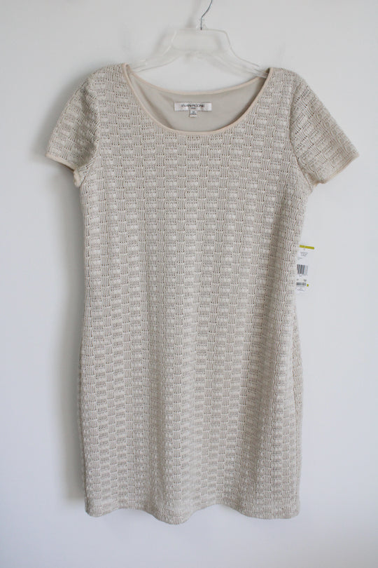 NEW Evan-Picone Textured Tan Knit Dress | 14