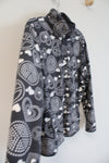 Old Navy Gray Heart Pattern Fleece Jacket | L