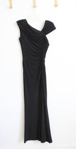 Calvin Klein Black Asymmetrical Ruched Maxi Dress | 4
